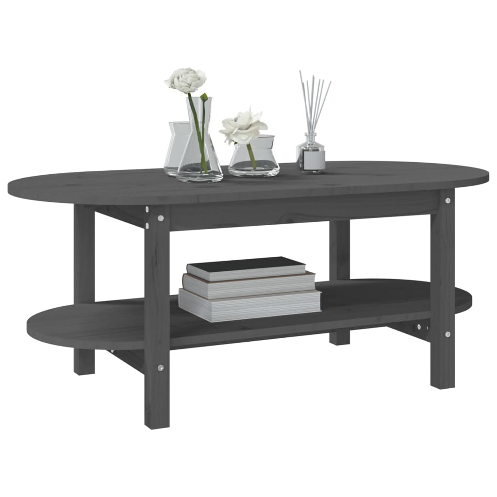 Stolić za kavu sivi 110 x 55 x 45 cm od masivne borovine
