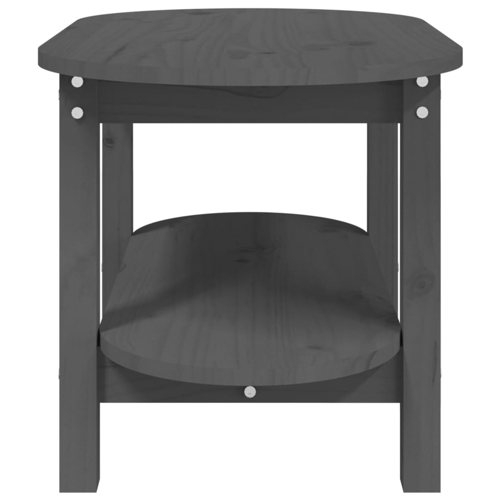 Stolić za kavu sivi 80 x 45 x 45 cm od masivne borovine