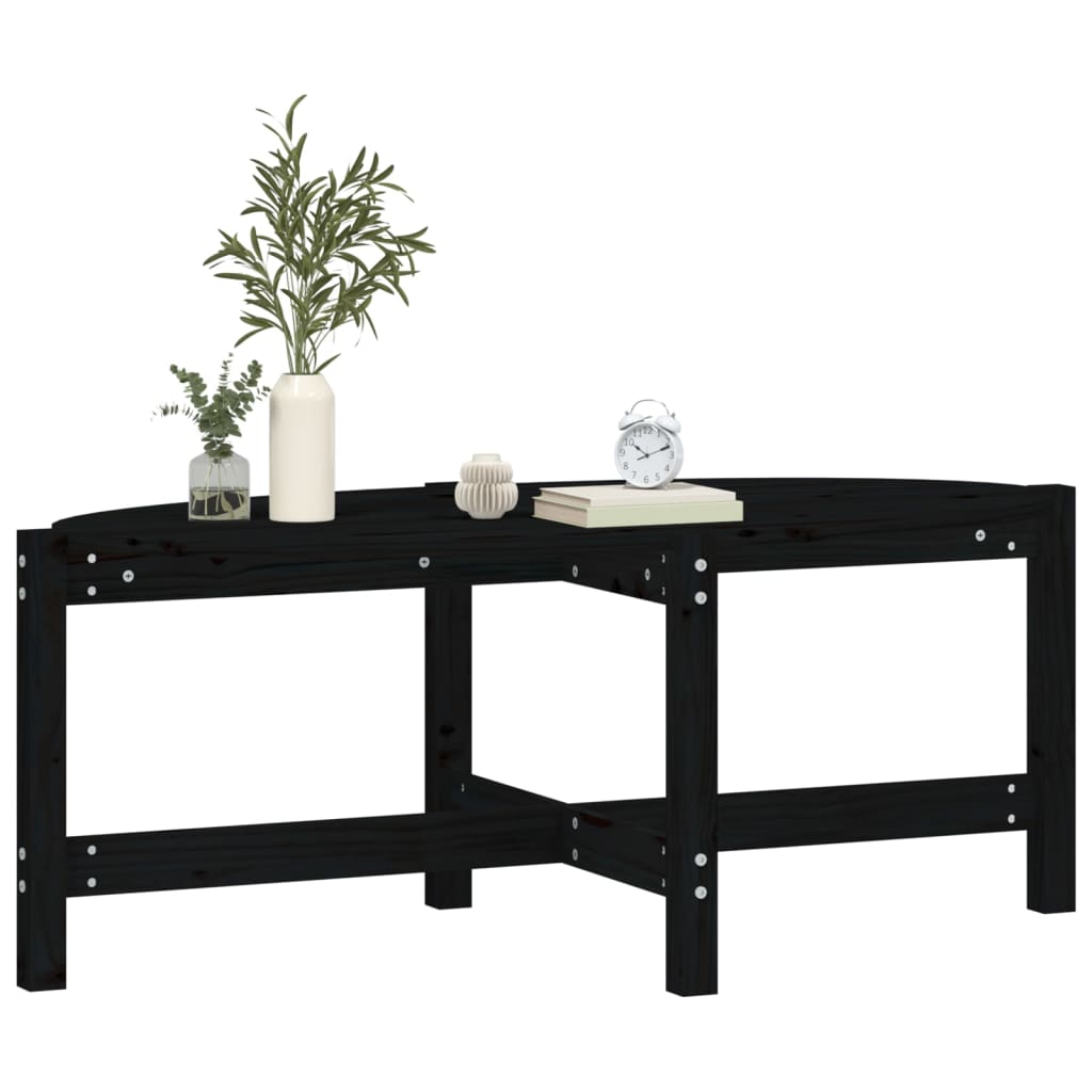 Stolić za kavu crni 118 x 63 x 45 cm od masivne borovine