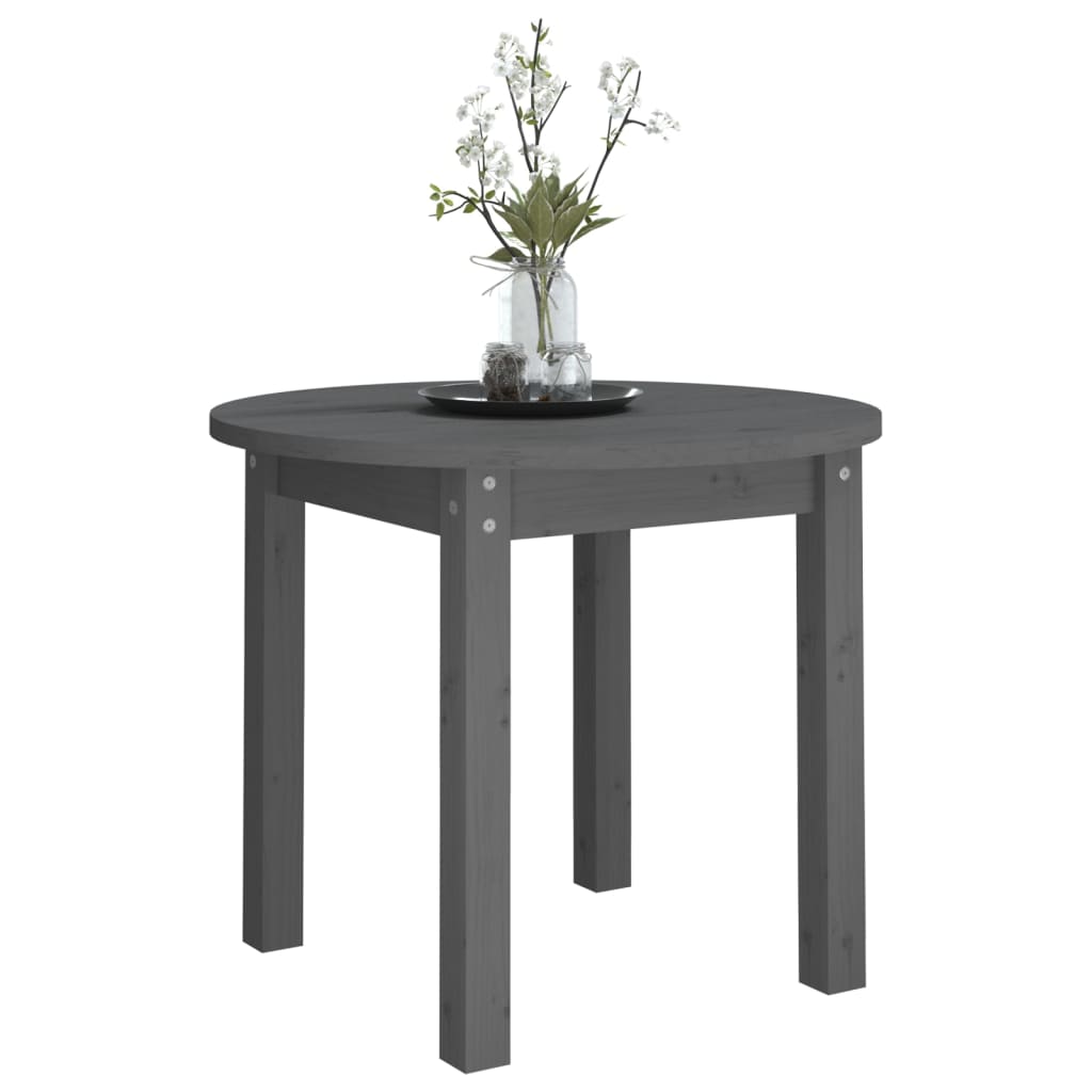Stolić za kavu sivi Ø 55x45 cm od masivne borovine