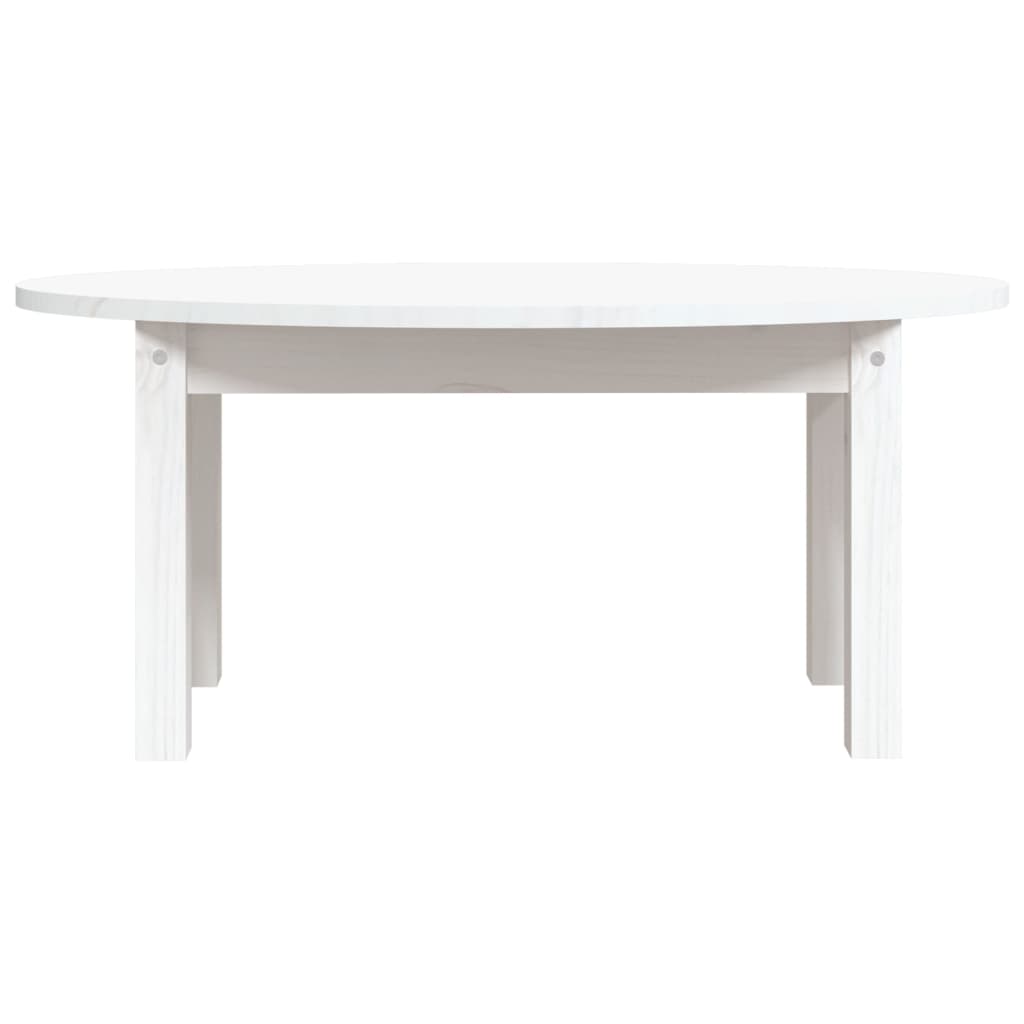 Stolić za kavu bijeli 80 x 40 x 35 cm od masivne borovine