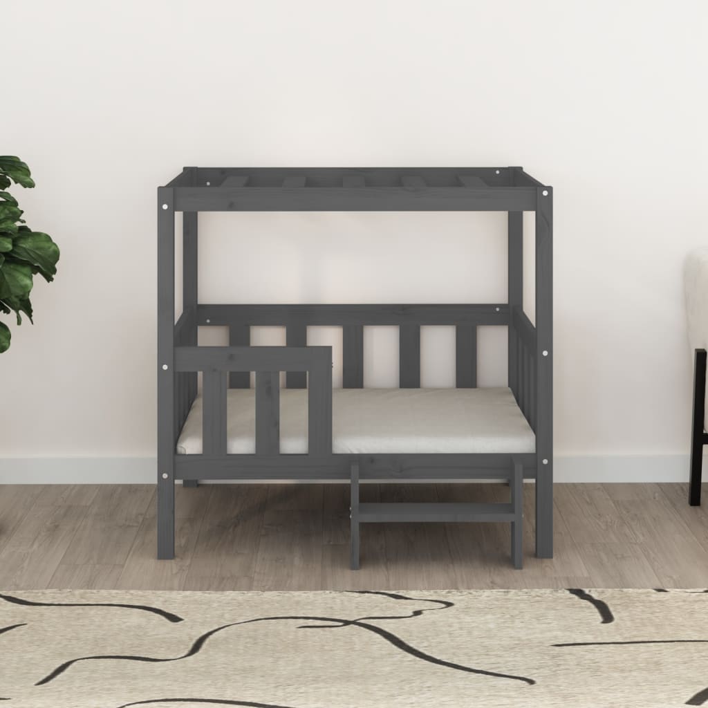 Krevet za pse sivi 95,5x73,5x90 cm od masivne borovine