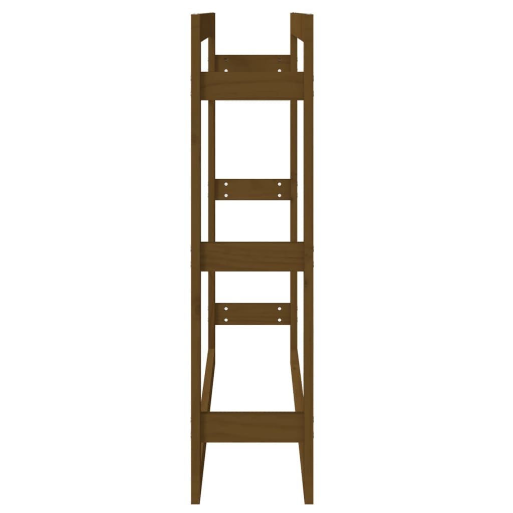 Stalak za drva za ogrjev boja meda 100x25x100 cm od borovine