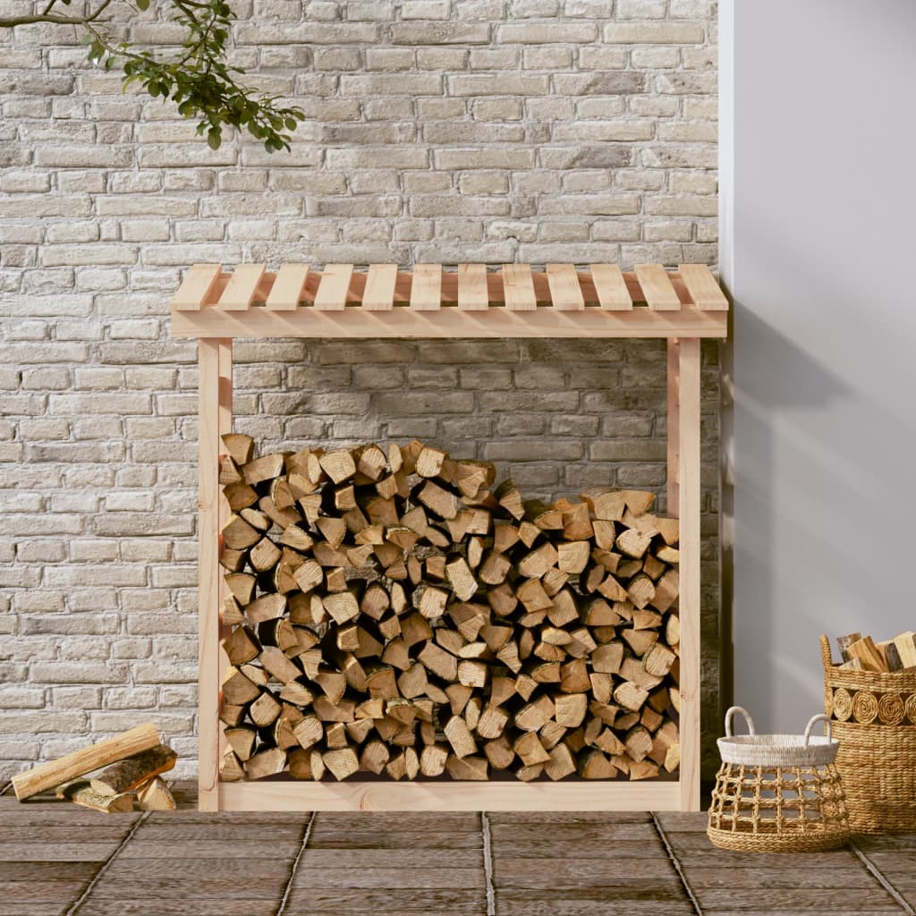 Stalak za drva za ogrjev 108x64,5x110 cm od masivne borovine