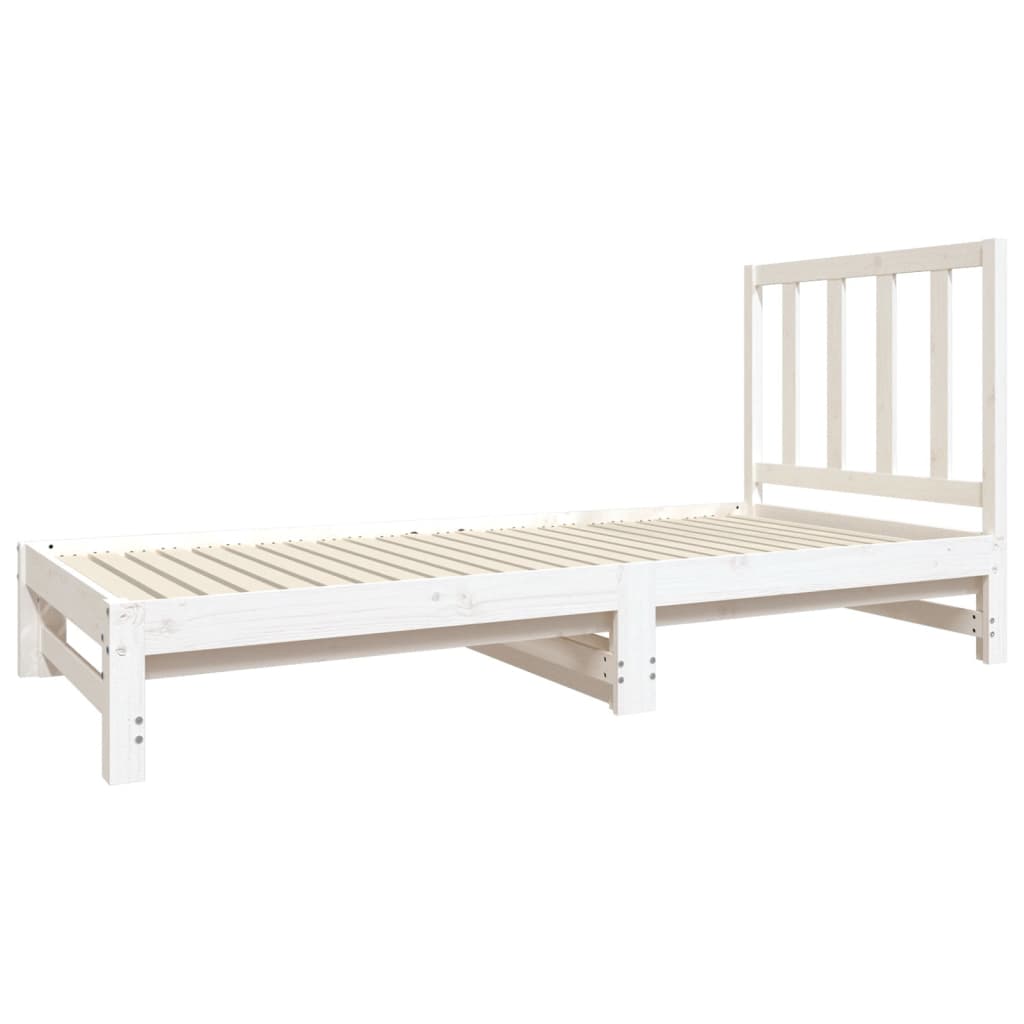 Dnevni ležaj na izvlačenje bijeli 2x(90x190)cm masivna borovina