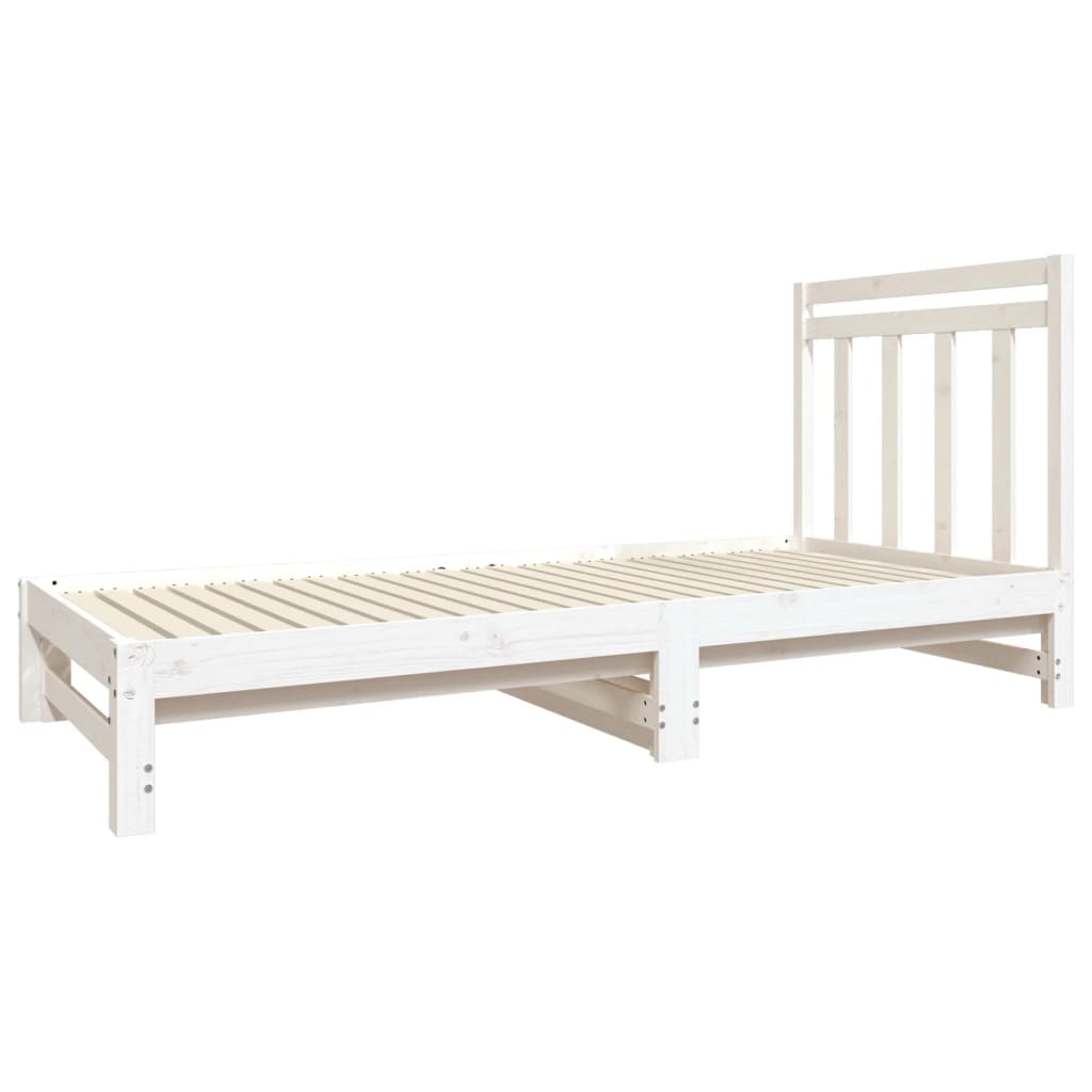 Dnevni ležaj na izvlačenje bijeli 2x(90x190)cm masivna borovina