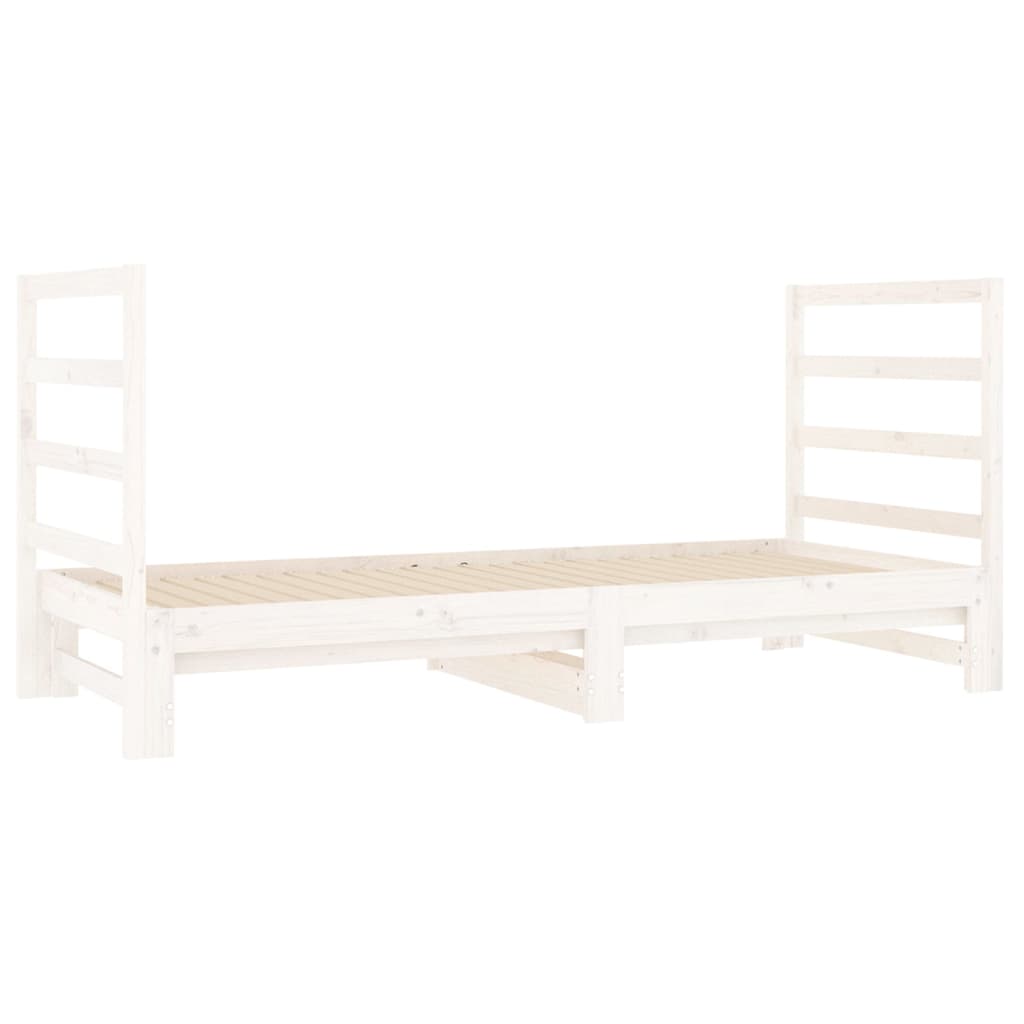 Dnevni ležaj na izvlačenje bijeli 2x(90x190)cm masivna borovina