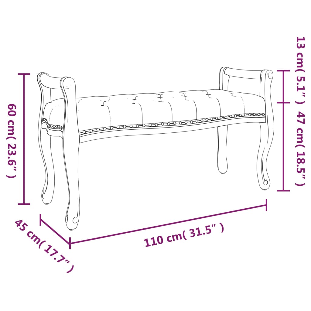 Klupa tamnosiva 110x45x60 cm od tkanine