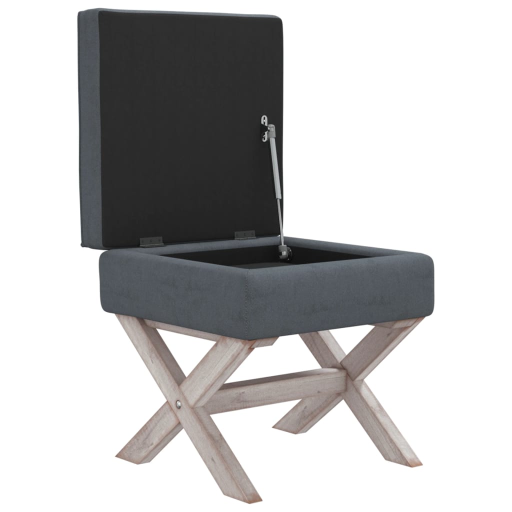 Tabure za pohranu tamnosivi 45 x 45 x 49 cm baršunasti