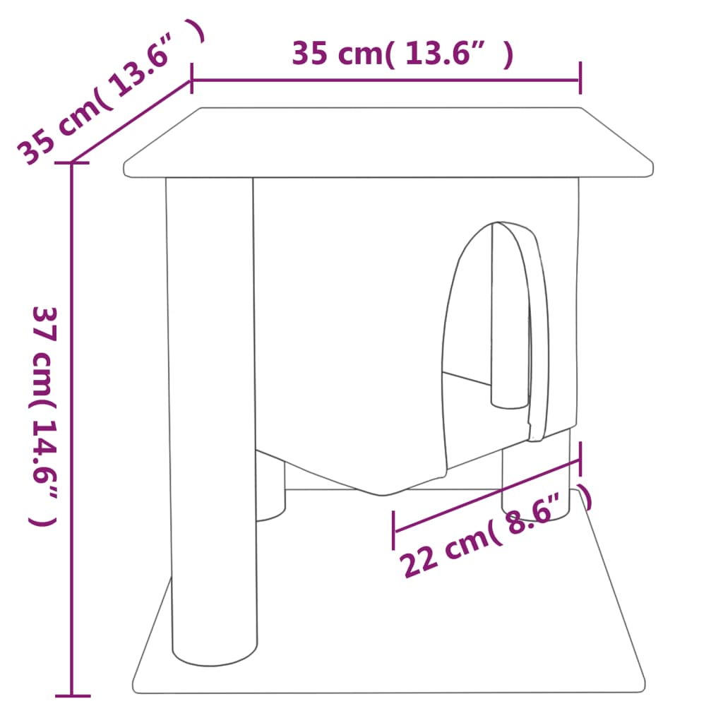 Penjalica za mačke sa stupovima za grebanje krem 37 cm
