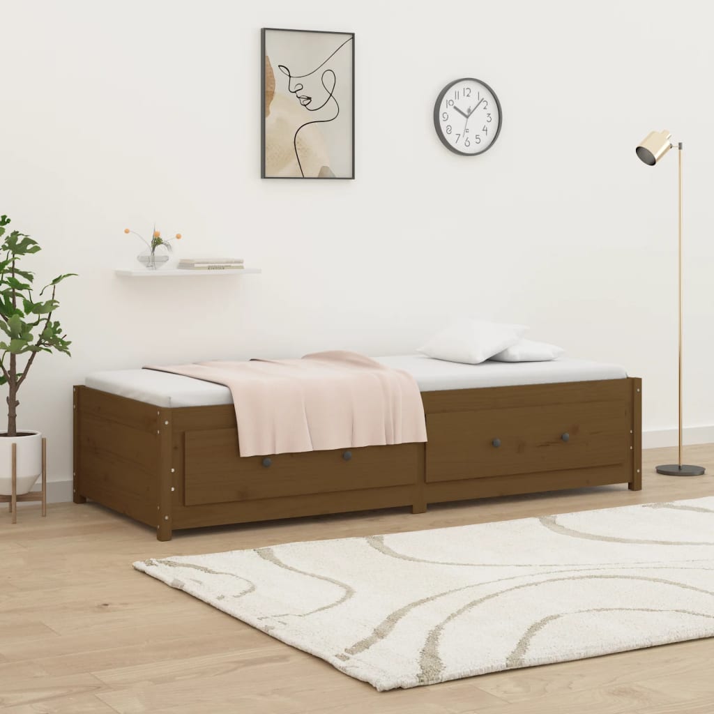 Dnevni ležaj smeđa boja meda 80 x 200 cm od masivne borovine