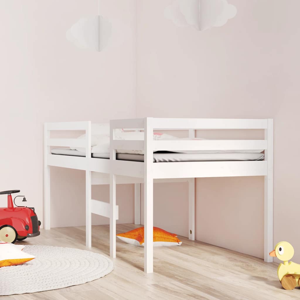 Visoki krevet bijeli 90 x 200 cm od masivne borovine