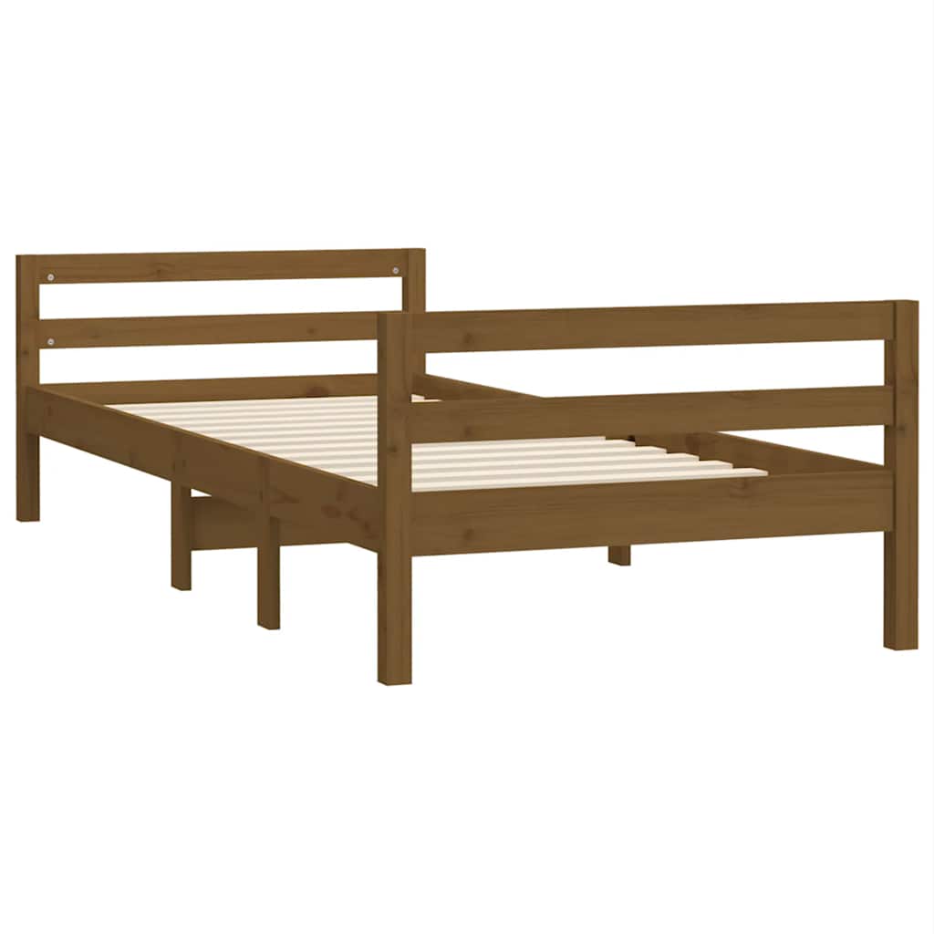 Okvir za krevet smeđa boja meda 75 x 190 cm od masivne borovine