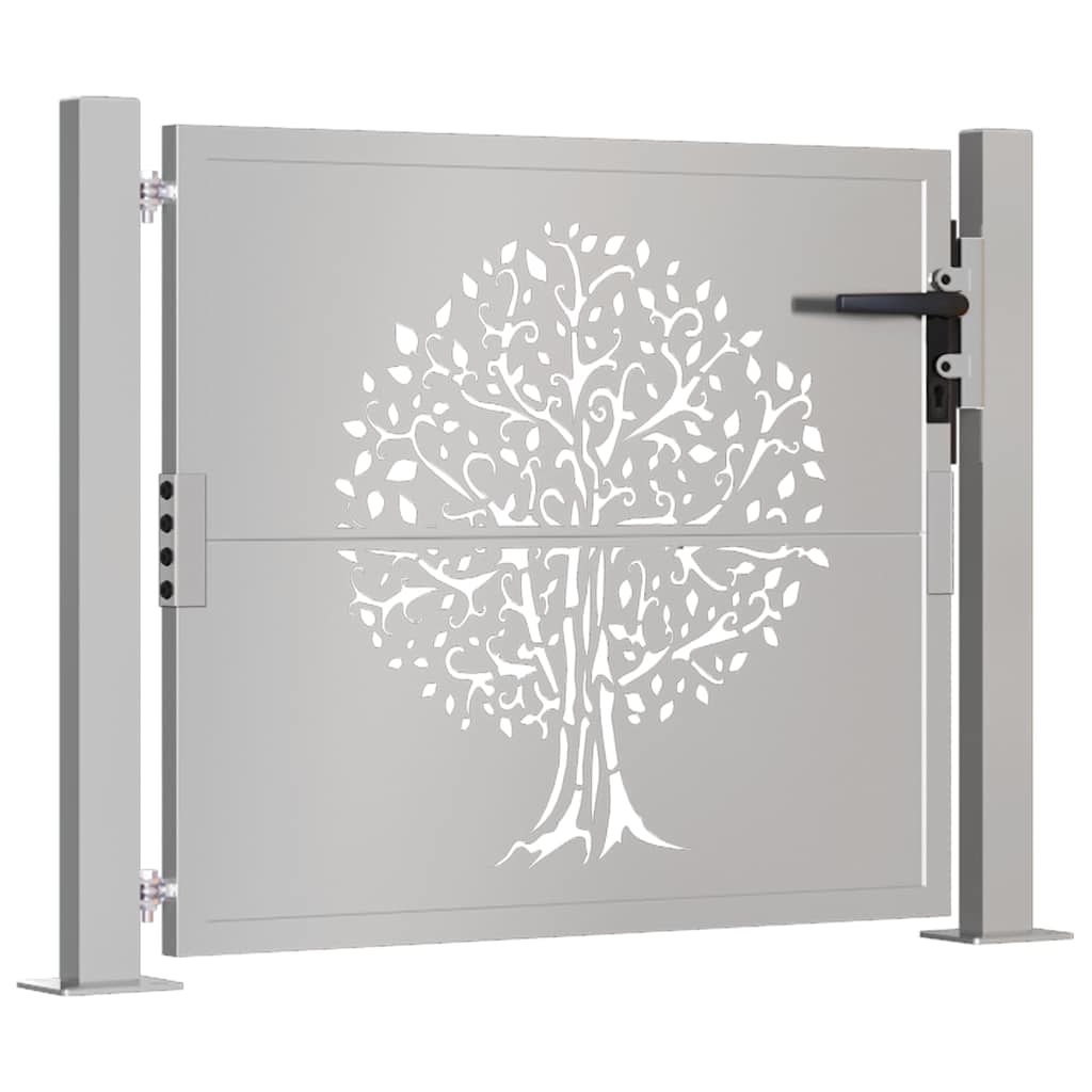 Vrtna vrata 100x100 cm Corten čelik Dizajn stabla