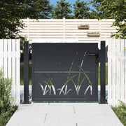 Vrtna vrata antracit 100x75 cm dizajn s čeličnim travom