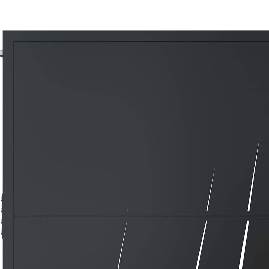 Vrtna vrata antracit 100x175 cm dizajn s čeličnim travom