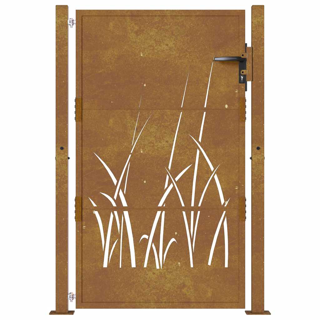 Vrtna vrata 100x125 cm Corten čelik dizajn trave