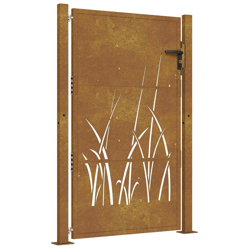 Vrtna vrata 100x150 cm Corten čelik dizajn trave