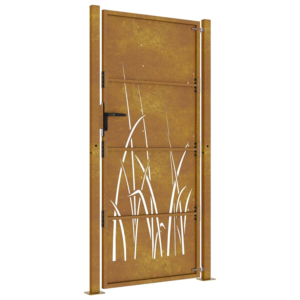 Vrtna vrata 100x175 cm Corten čelik dizajn trave