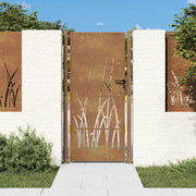 Vrtna vrata 100x175 cm Corten čelik dizajn trave