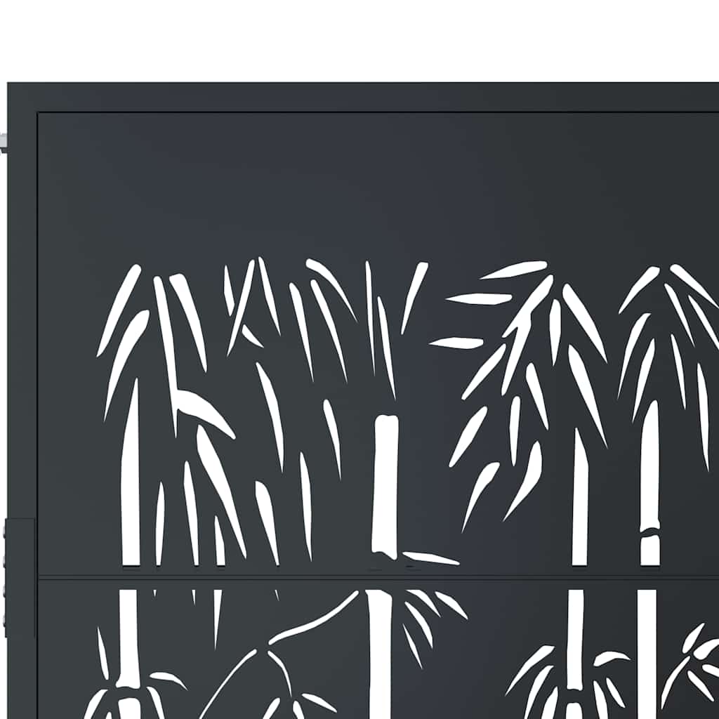 Vrtna vrata antracit boje 100x200 cm, dizajn od čelika i bambusa