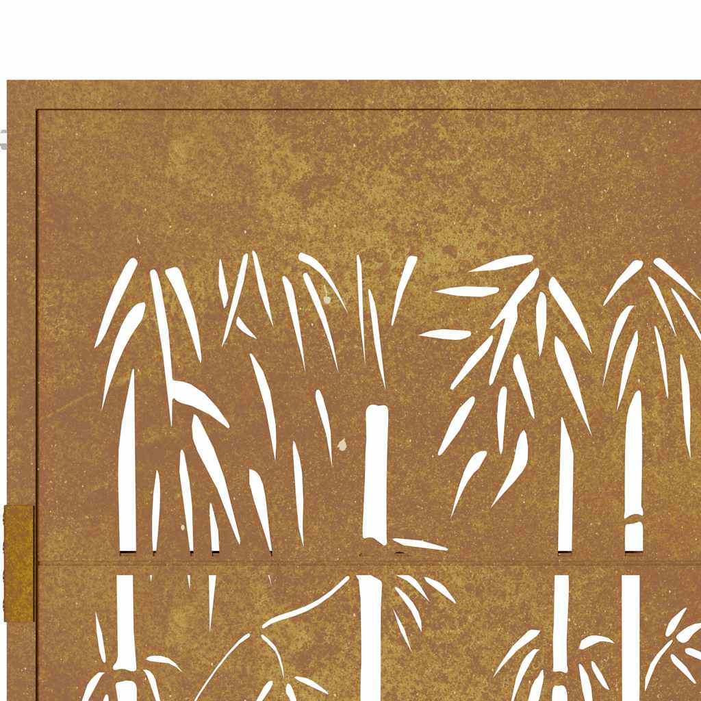 Vrtna vrata 100x125 cm Corten čelik dizajn od bambusa