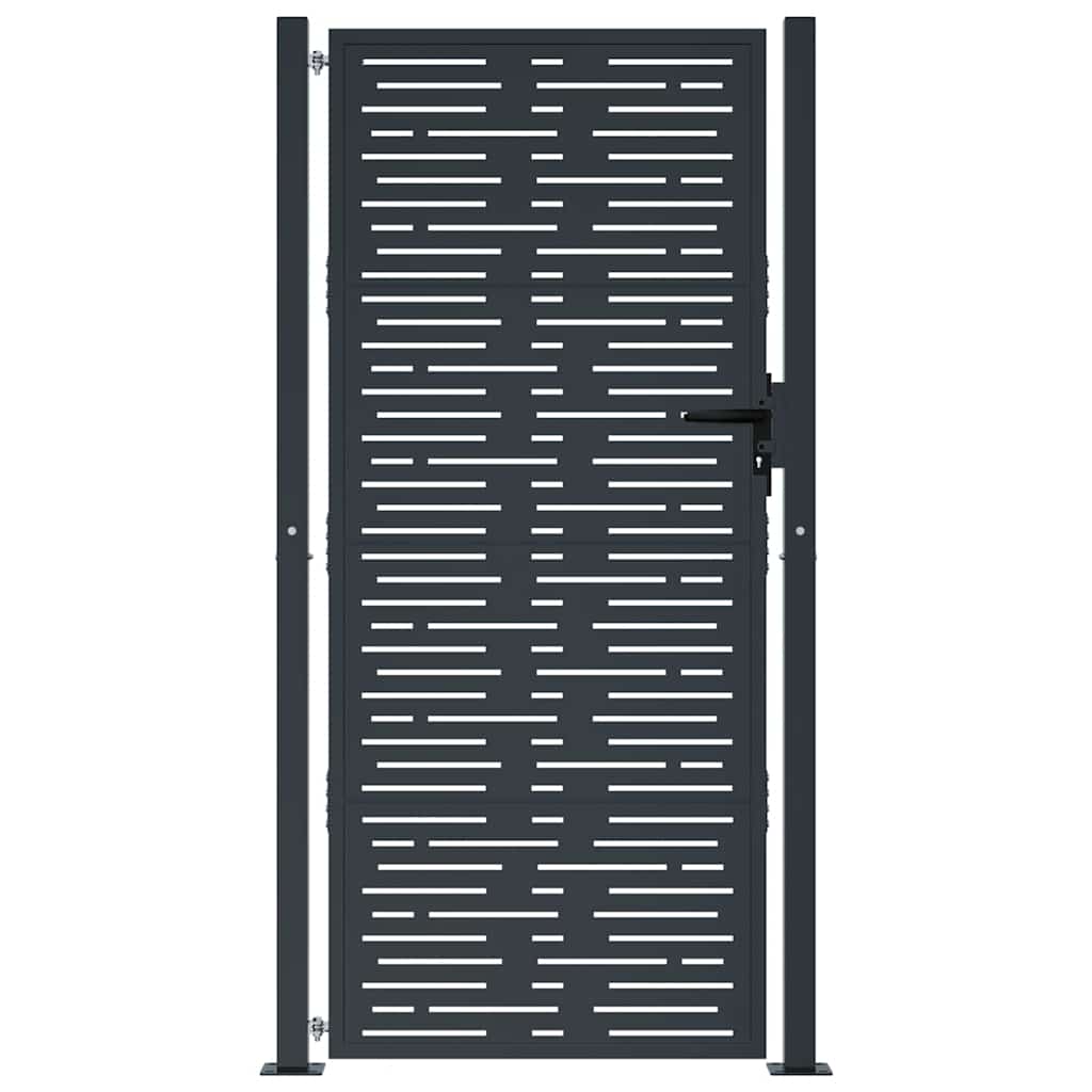 Vrtna vrata antracit boje 100x200 cm čelična kvadratna dizajna