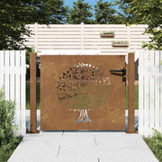 Vrtna vrata 100x75 cm Corten čelik Dizajn stabla