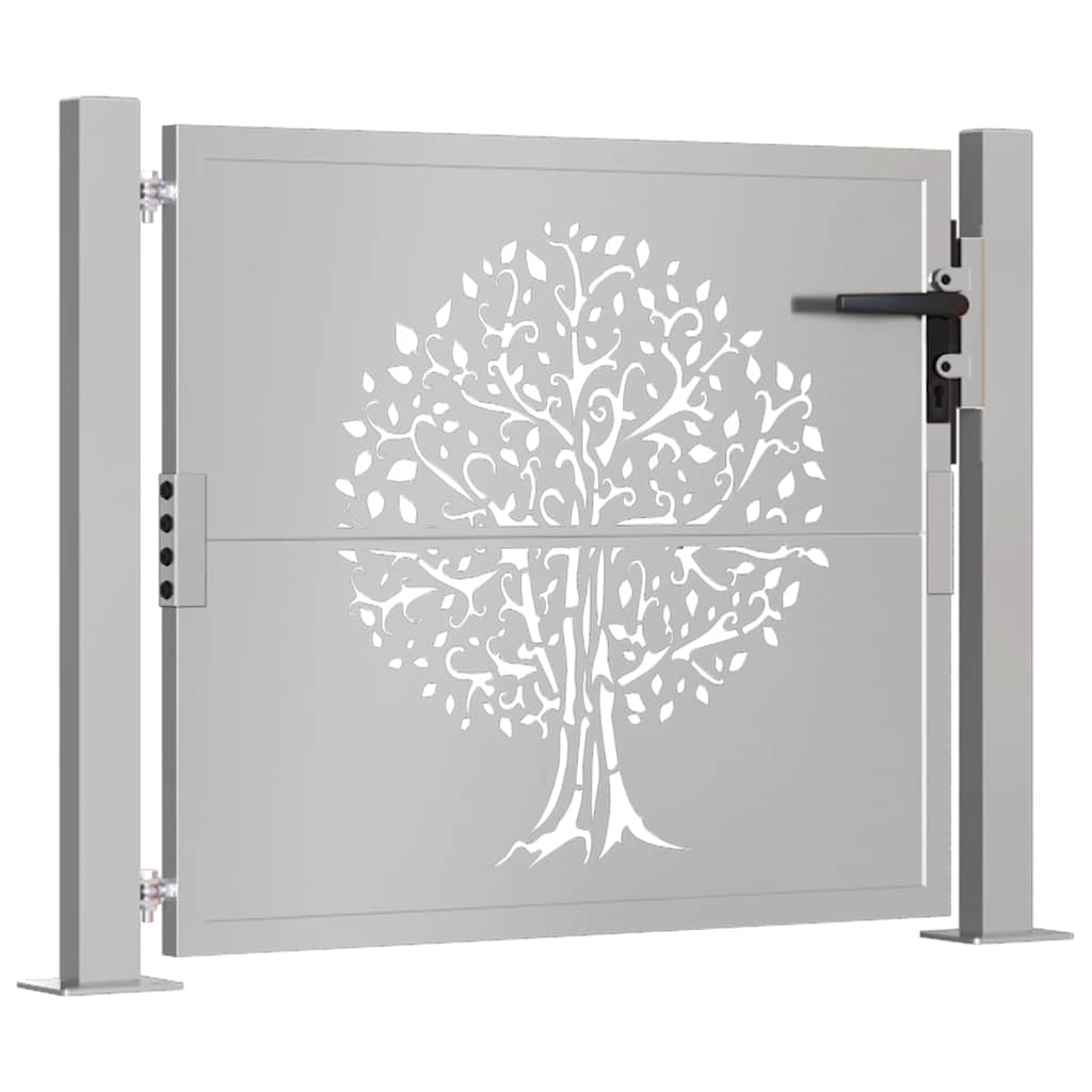 Vrtna vrata 100x100 cm Corten čelik Dizajn stabla