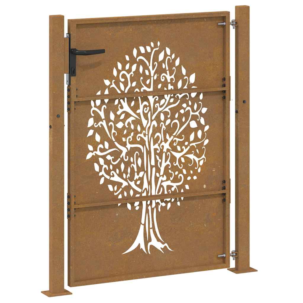 Vrtna vrata 100x150 cm Corten čelik Dizajn stabla