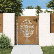 Vrtna vrata 100x150 cm Corten čelik Dizajn stabla
