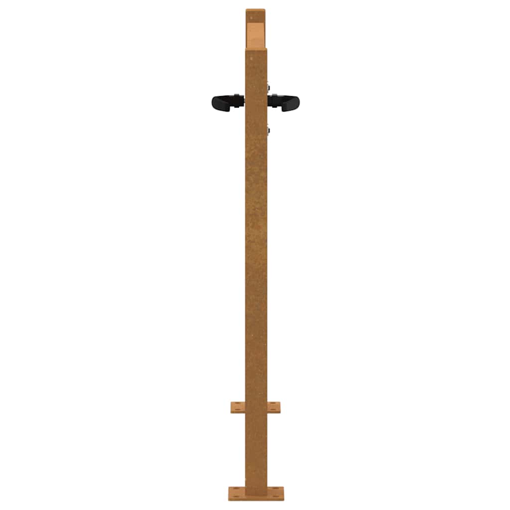 Vrtna vrata 100x100 cm Corten čelik dizajn od bambusa