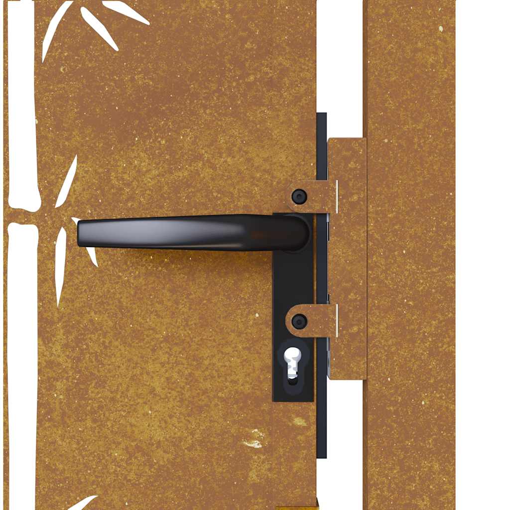 Vrtna vrata 100x125 cm Corten čelik dizajn od bambusa