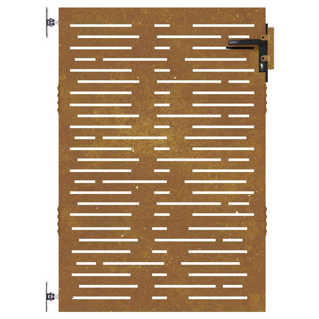 Vrtna vrata 85 x 150 cm od čelika COR-TEN četvrtasti dizajn
