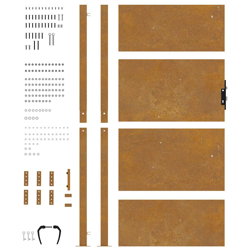 Vrtna vrata 100x200 cm Corten čelik
