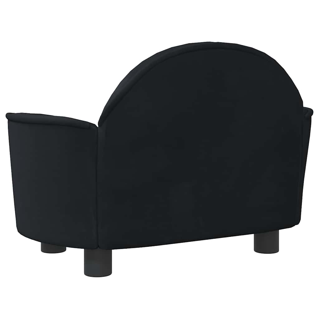 Krevet za pse crni 66x40x45 cm baršunasti