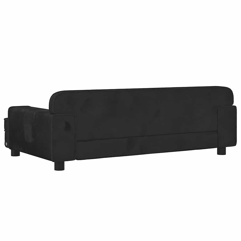 Krevet za pse crna 90 x 53 x 30 cm baršunasti