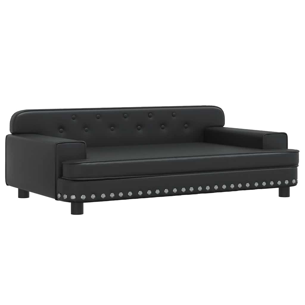 Krevet za pse crni 90 x 53 x 30 cm od umjetne kože