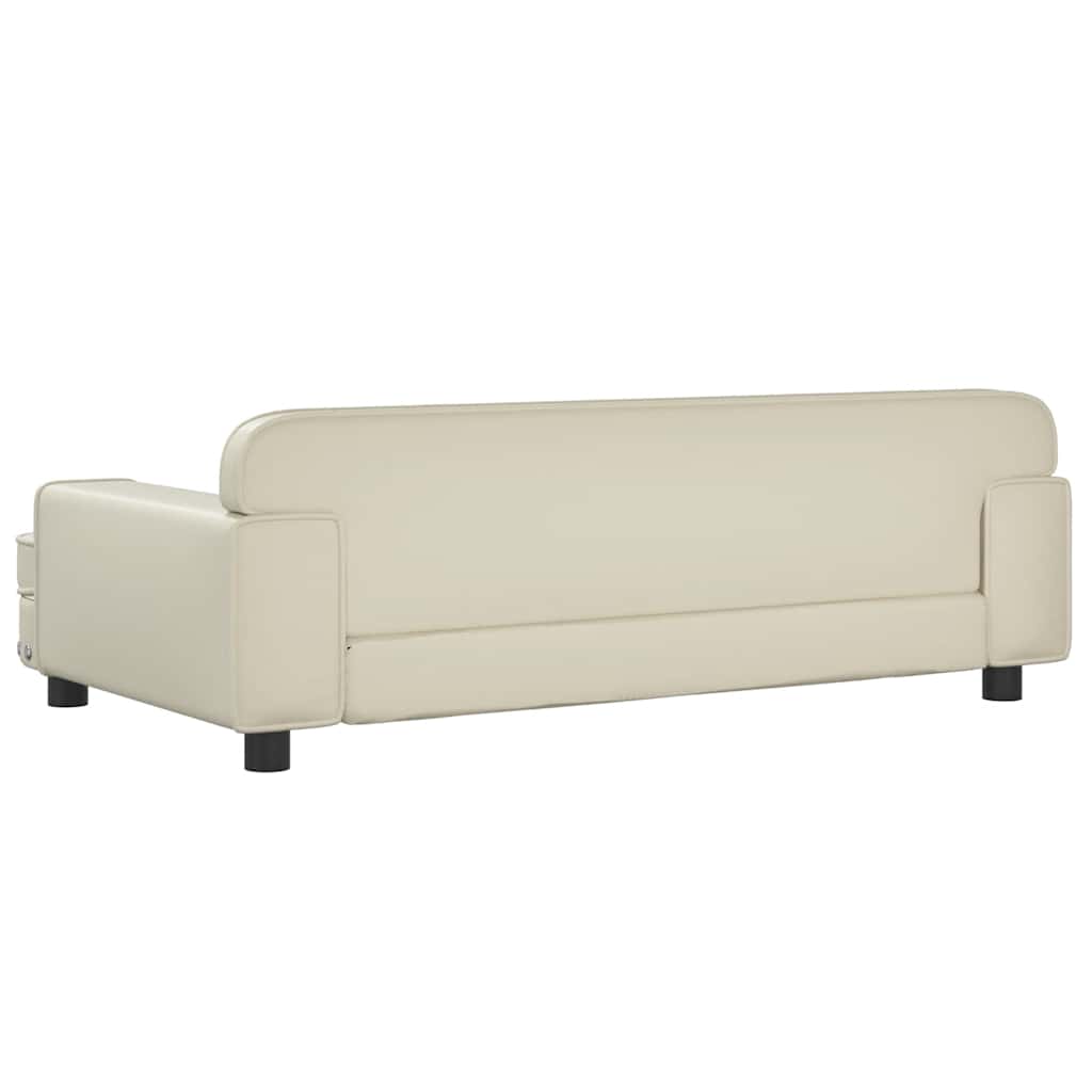 Krevet za pse krem 90 x 53 x 30 cm od umjetne kože