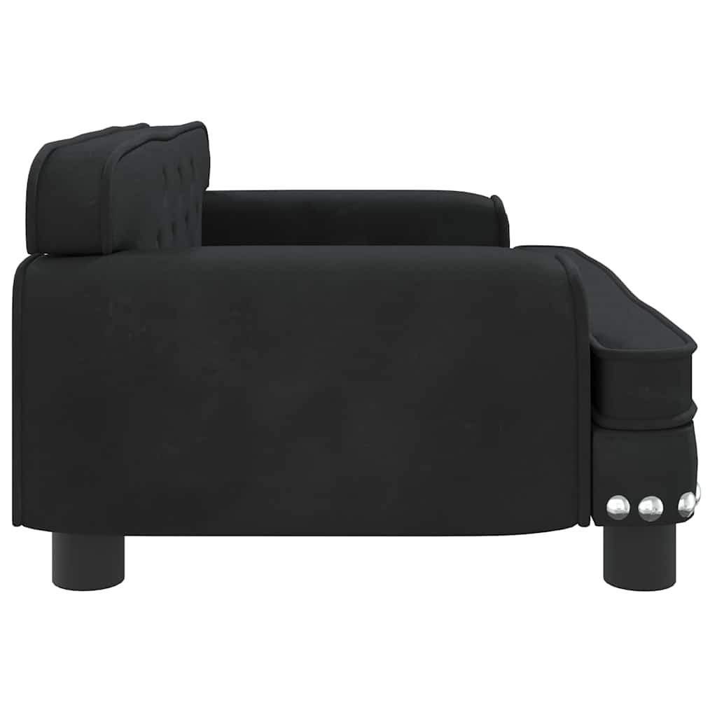 Krevet za pse crna 70 x 45 x 30 cm baršunasti