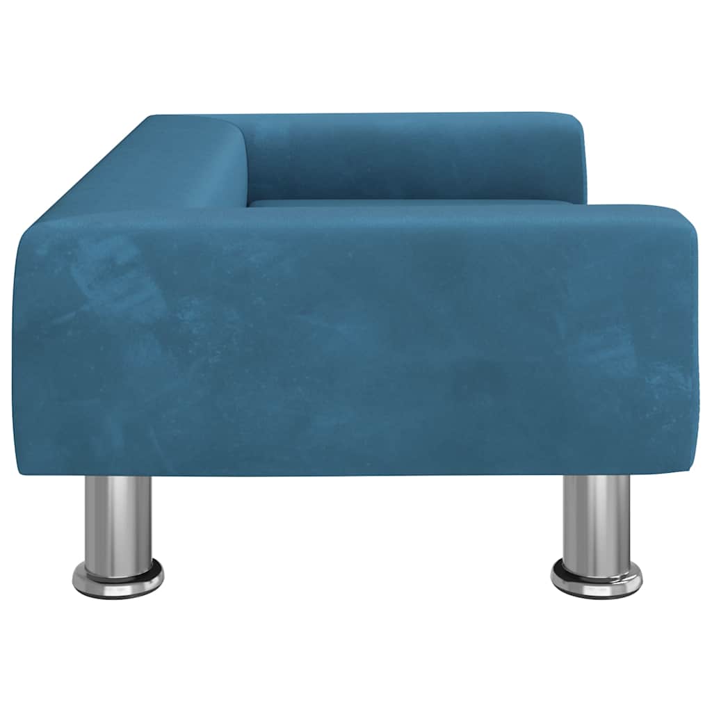 Krevet za pse plavi 70 x 45 x 26,5 cm baršunasti