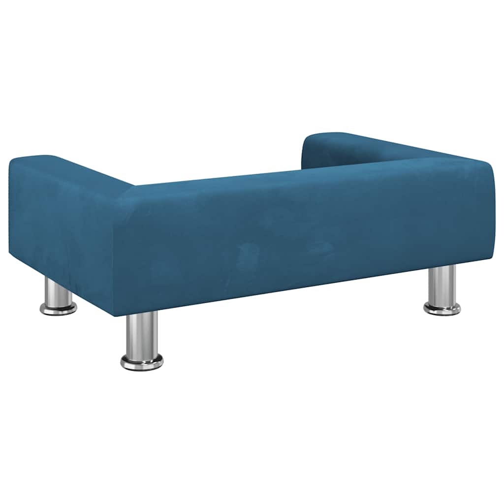 Krevet za pse plavi 70 x 45 x 26,5 cm baršunasti