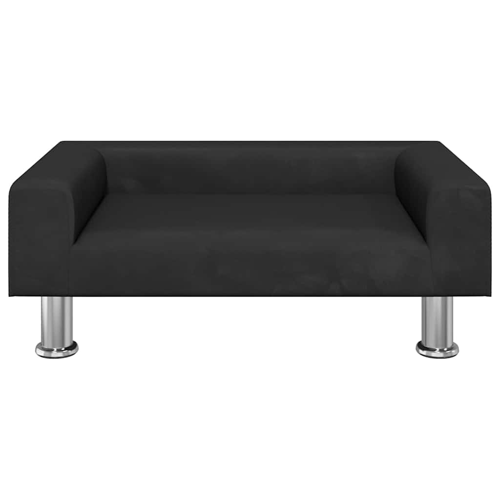 Krevet za pse crni 70x45x26,5 cm baršunasti