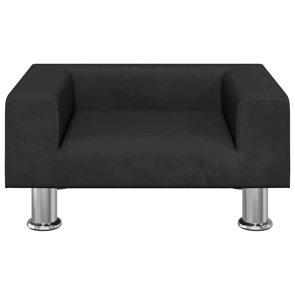 Krevet za pse crni 50x40x26,5 cm baršunasti