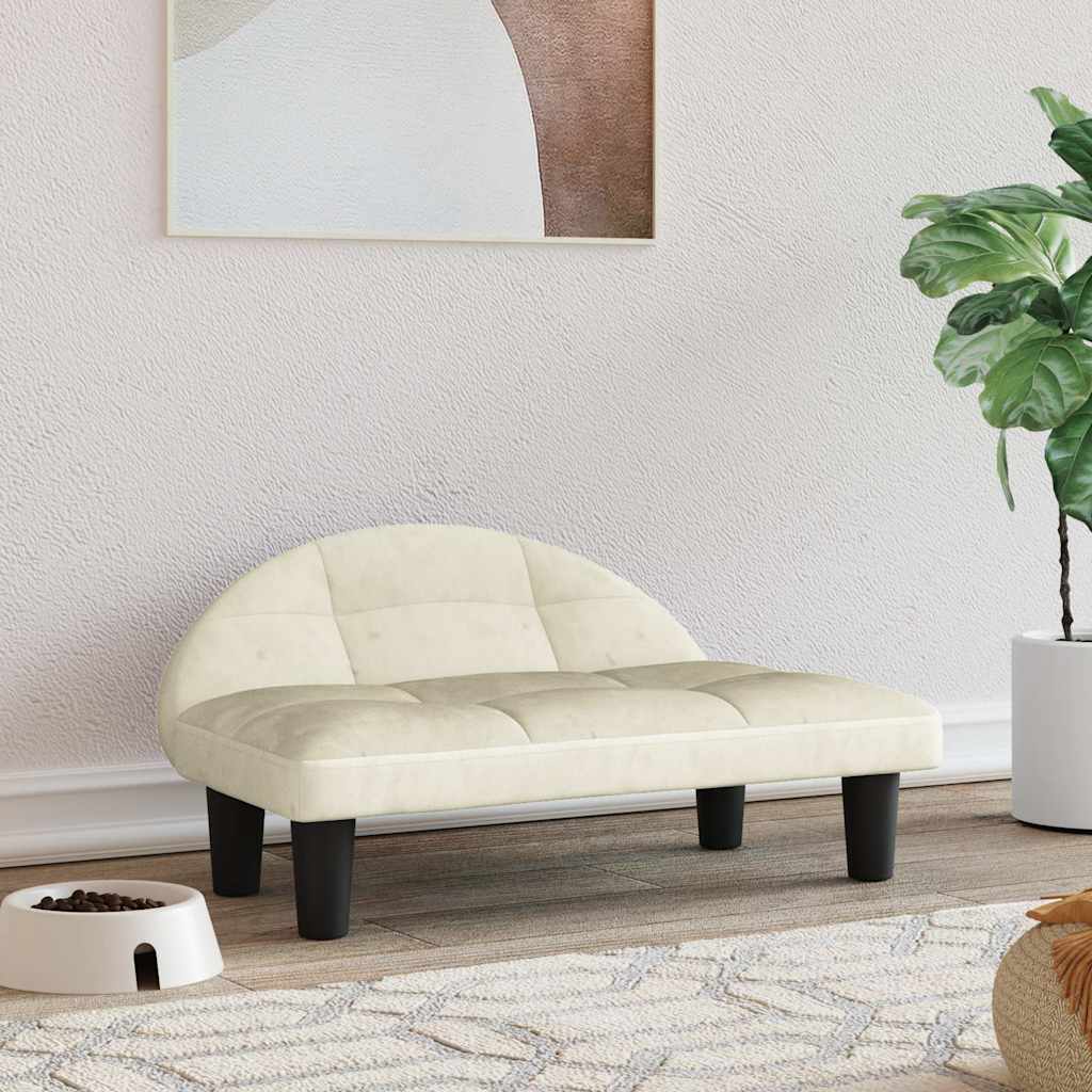 Krevet za pse krem 70x52x30 cm baršunasti