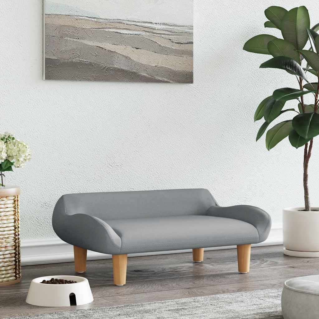 Krevet za pse svjetlosivi 70x40x24 cm od tkanine