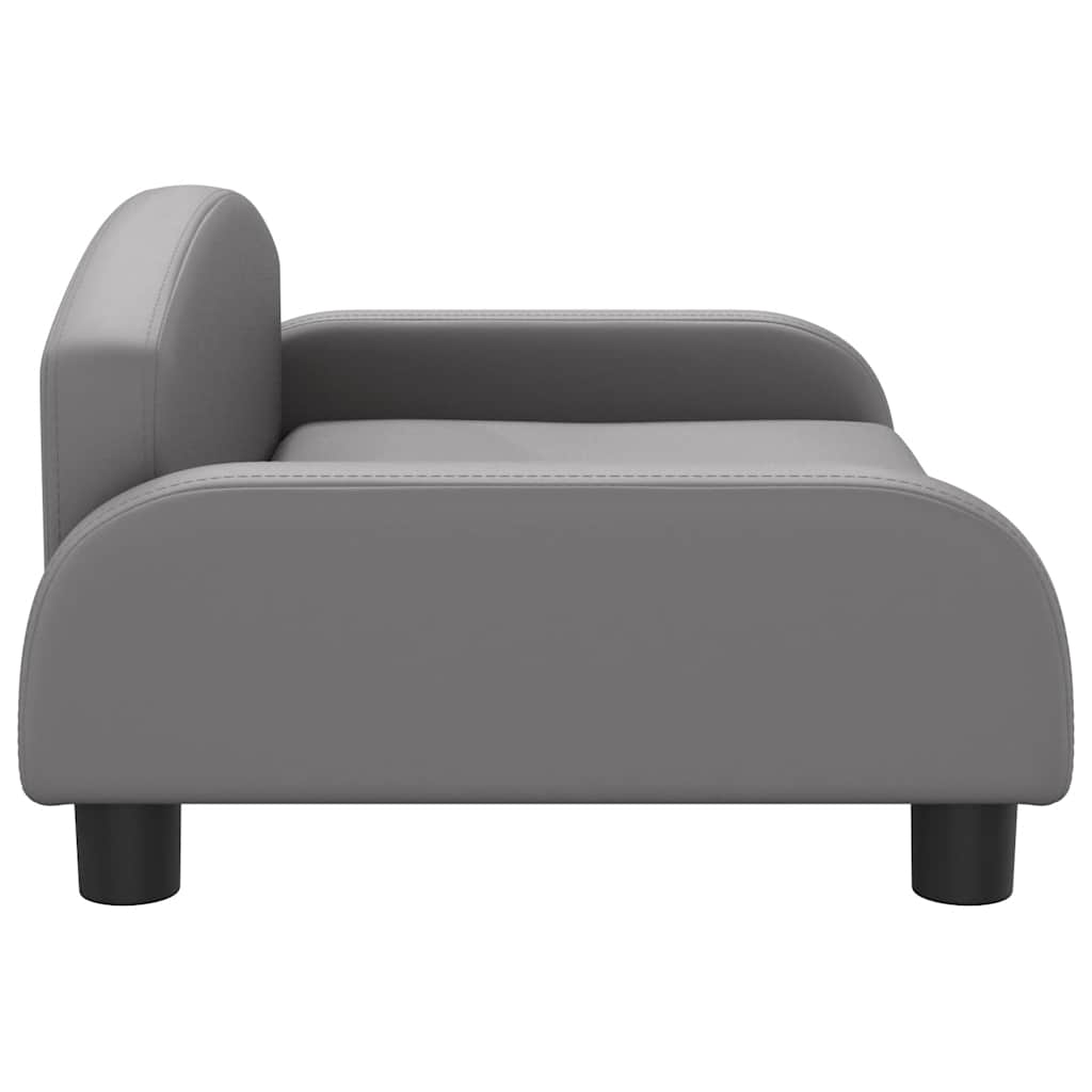 Krevet za pse sivo 70 x 45 x 30 cm od umjetne kože