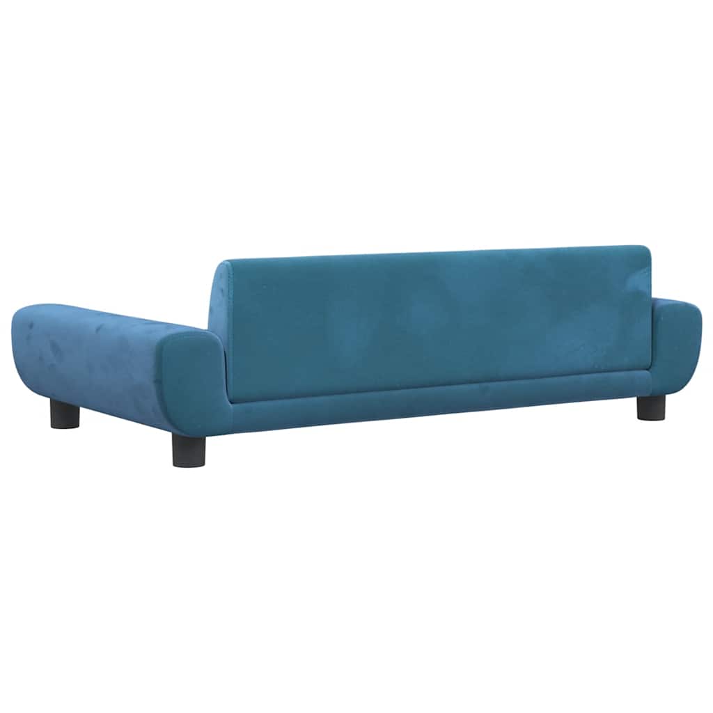 Krevet za pse plavi 100 x 54 x 33 cm baršunasti