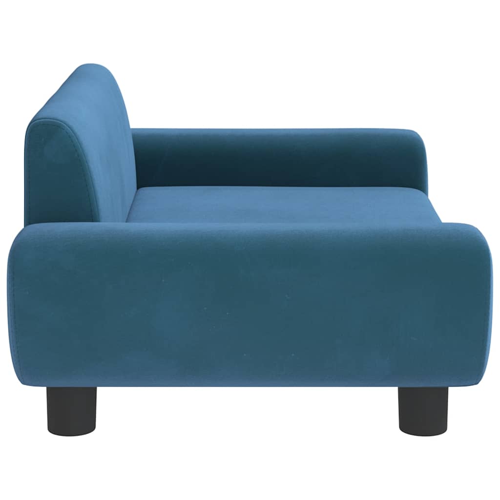 Krevet za pse plavi 70 x 45 x 33 cm baršunasti