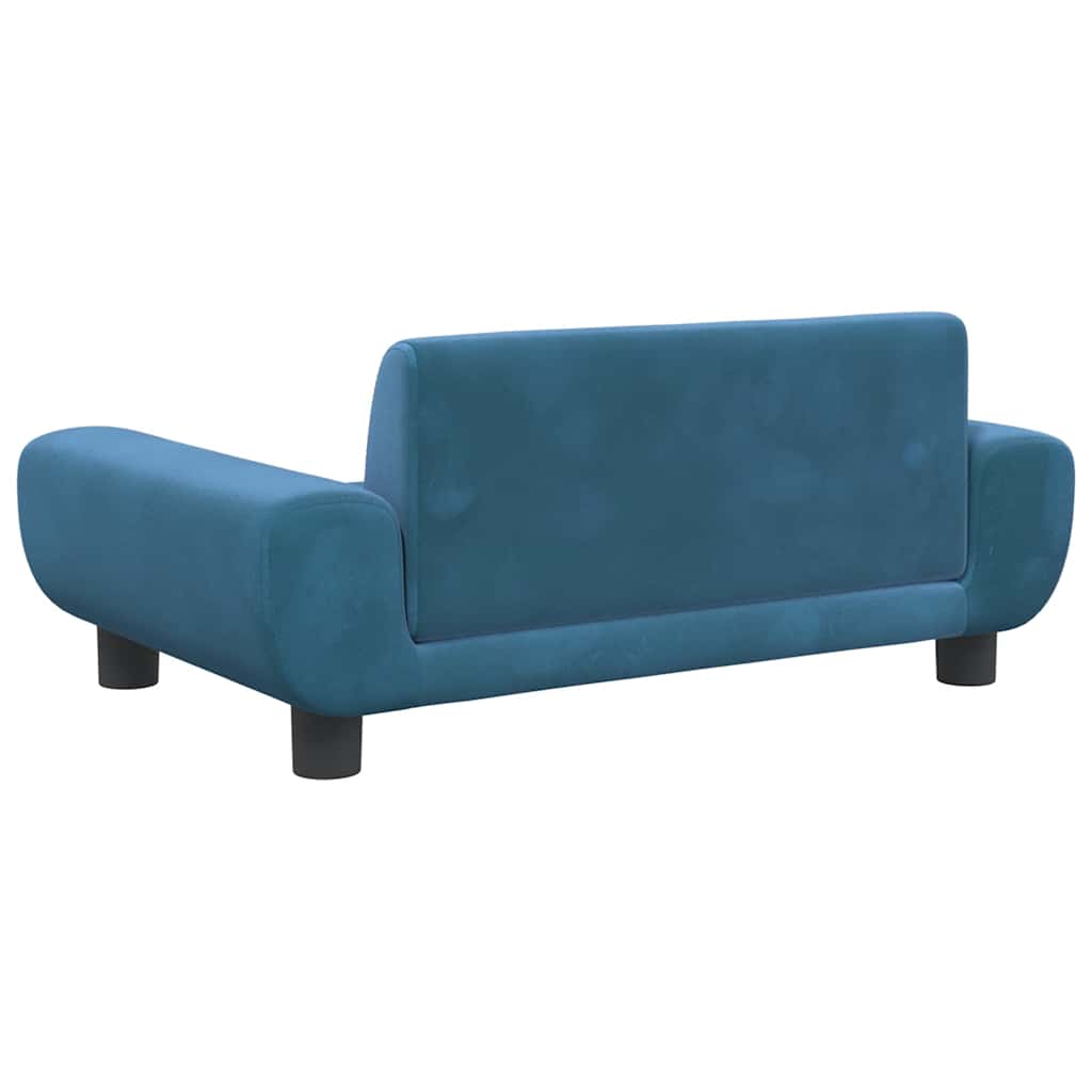 Krevet za pse plavi 70 x 45 x 33 cm baršunasti